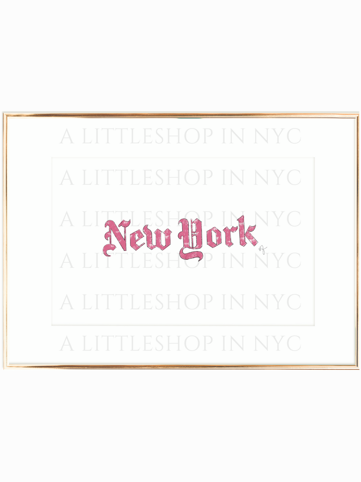 New York Font Pink Print
