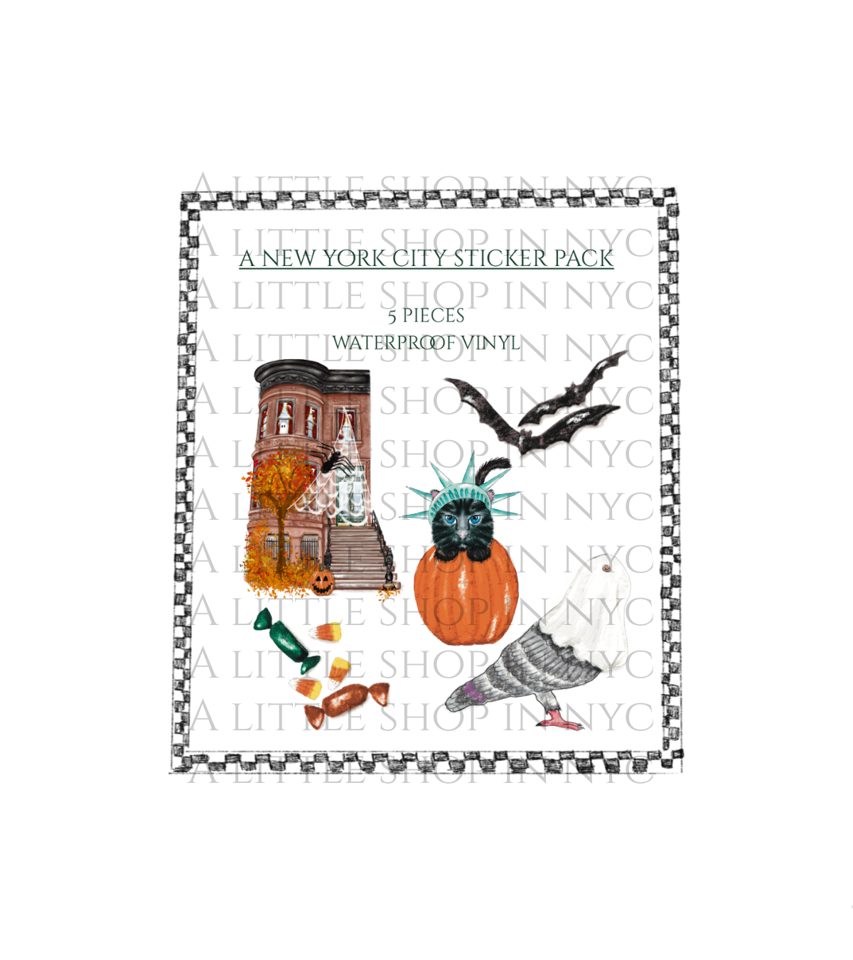 Halloween NYC Animals Sticker Pack