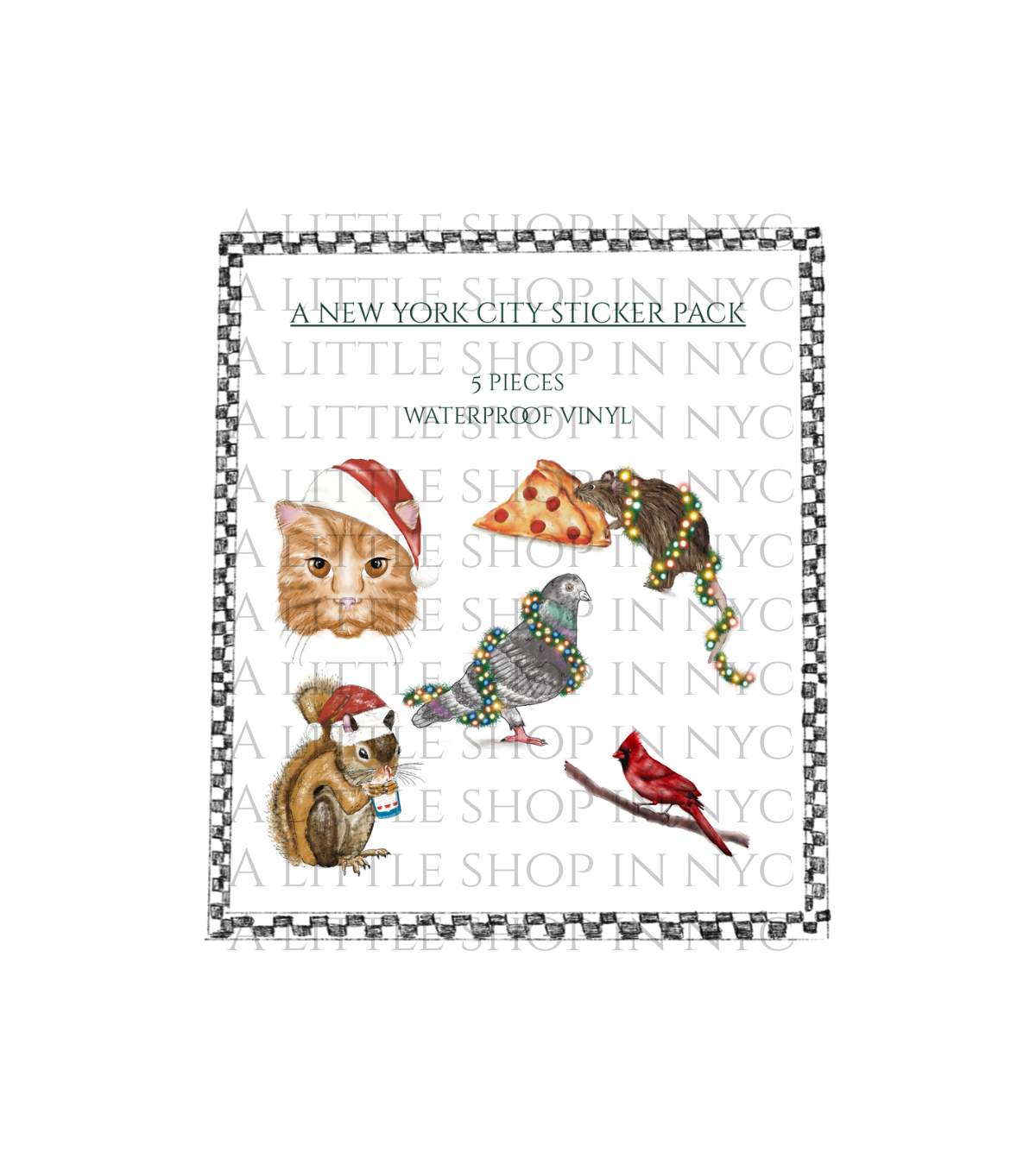 Festive NYC Animals Sticker Pack