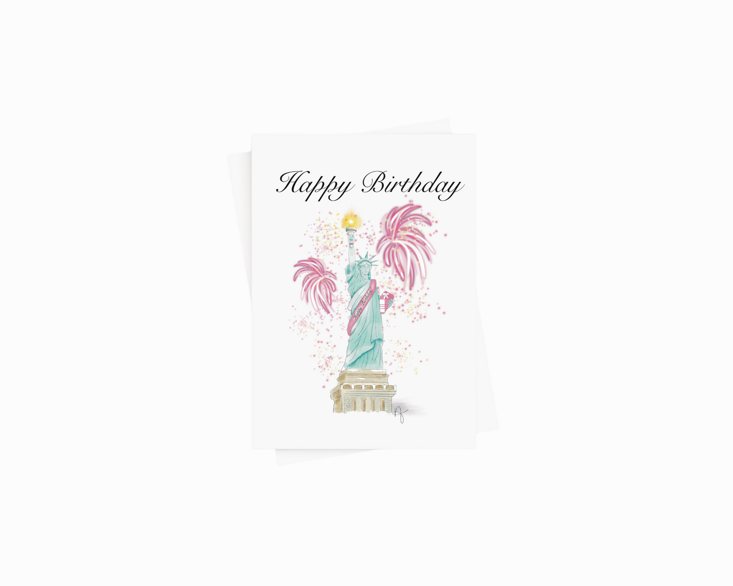 Happy Birthday Statue Card