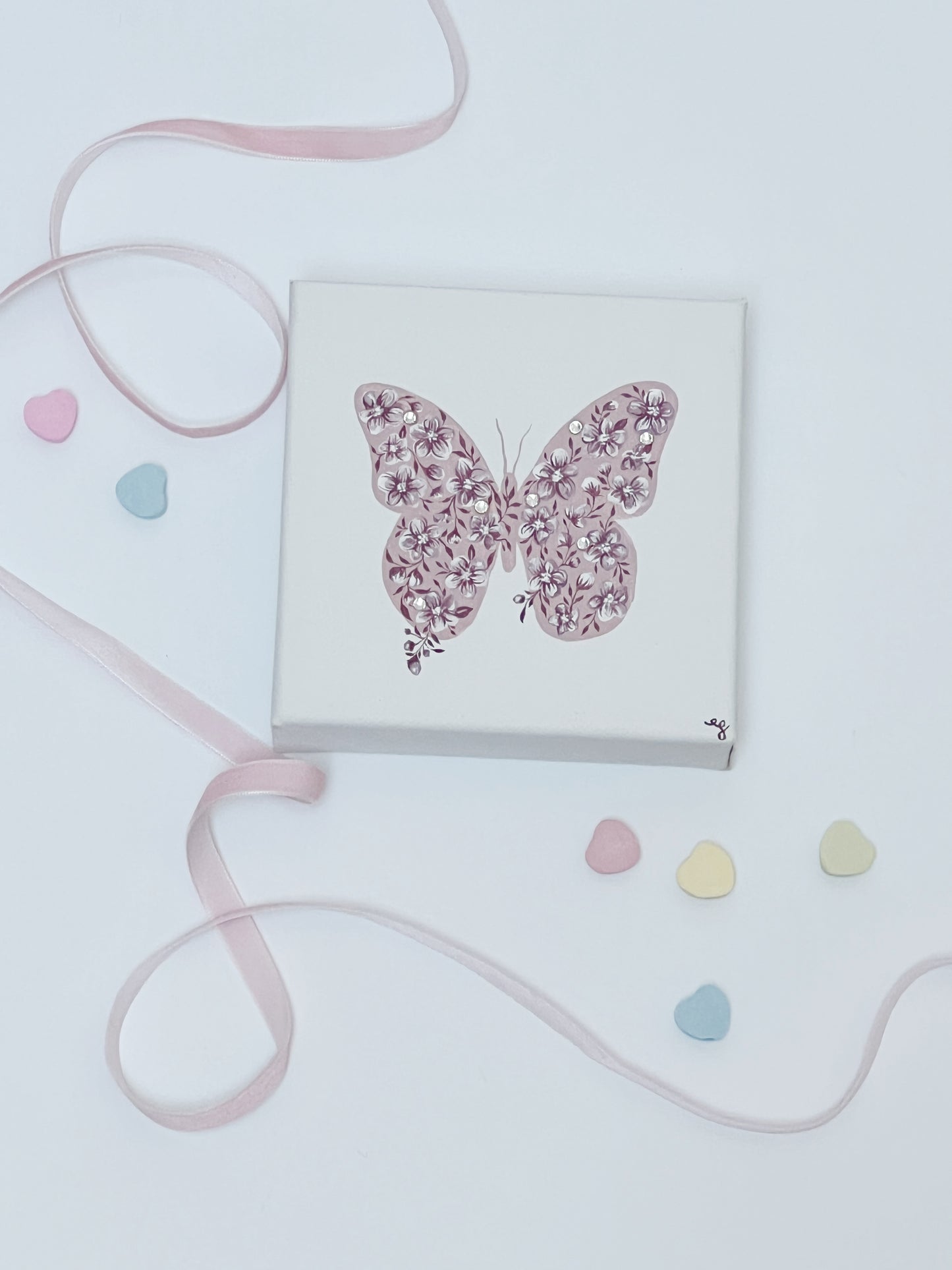 Mini Canvas Butterfly Pink