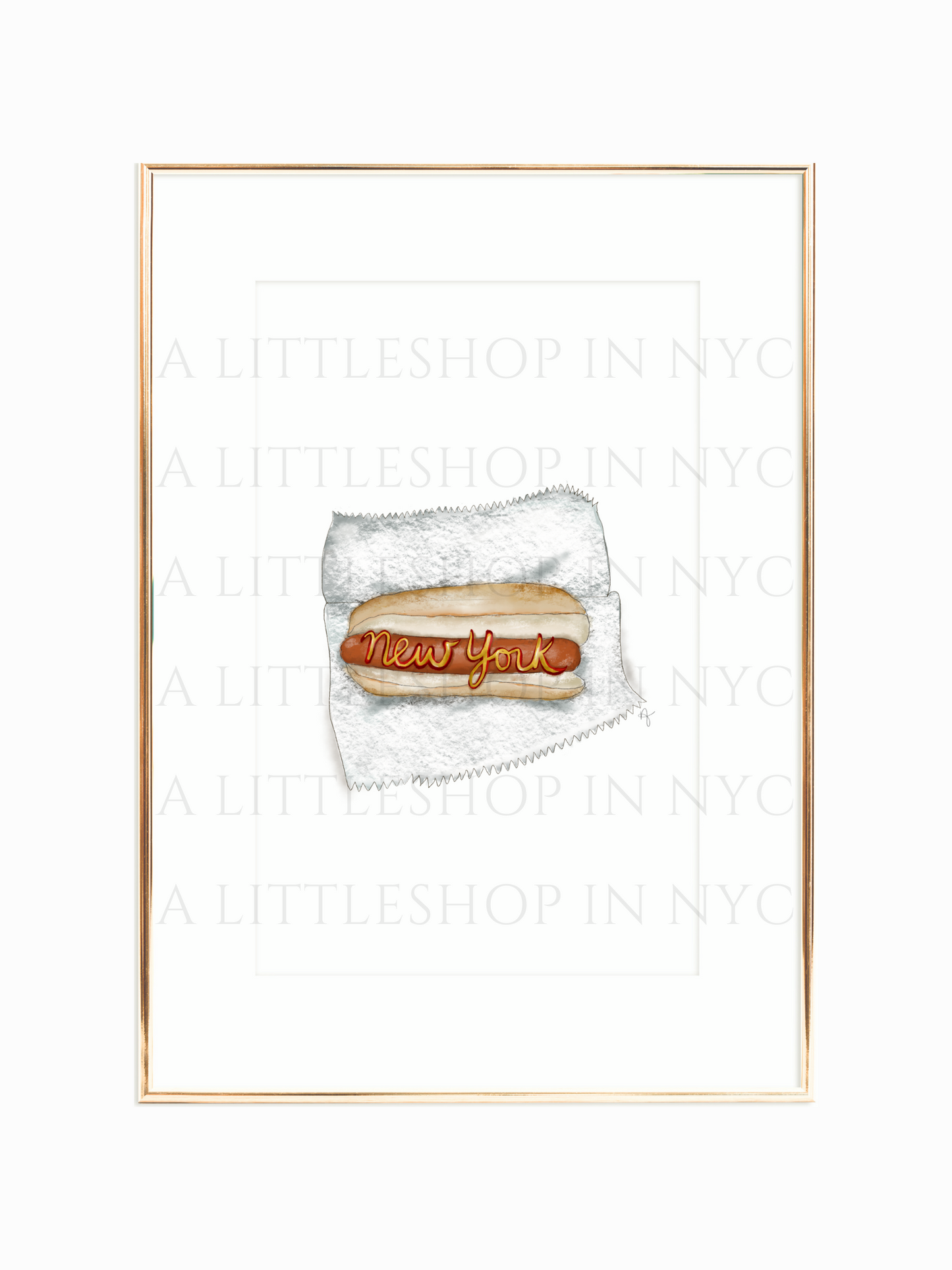 NYC Hot Dog Print