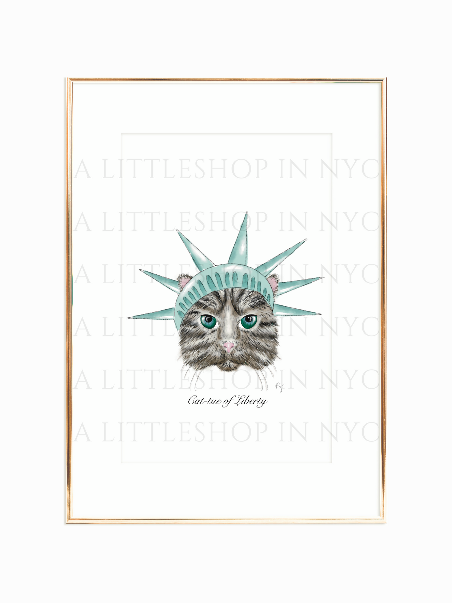 Cat-Tue of Liberty Print