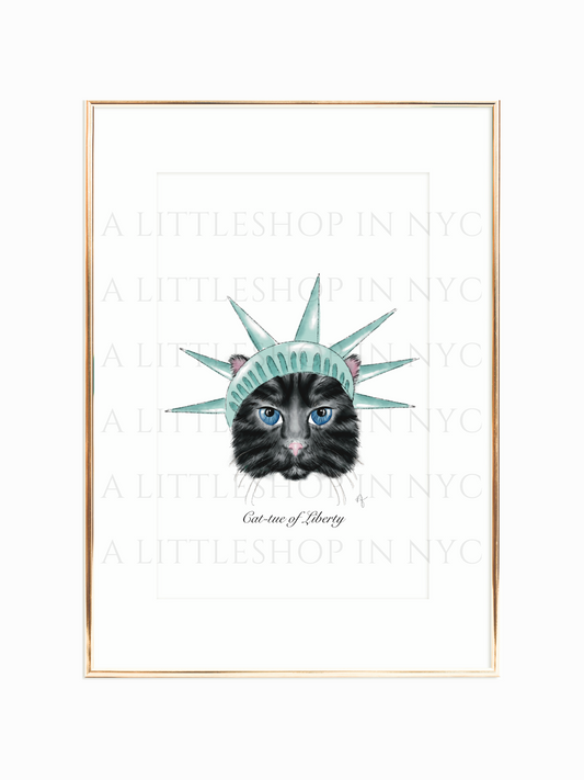 Cat-Tue of Liberty Print