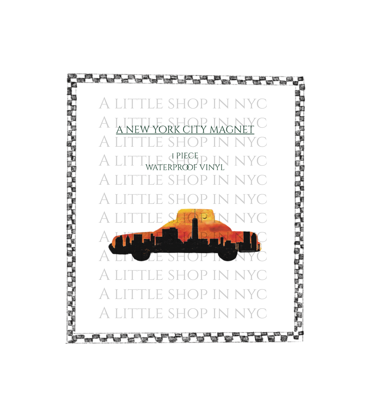 Skyline 90's Taxi Magnet