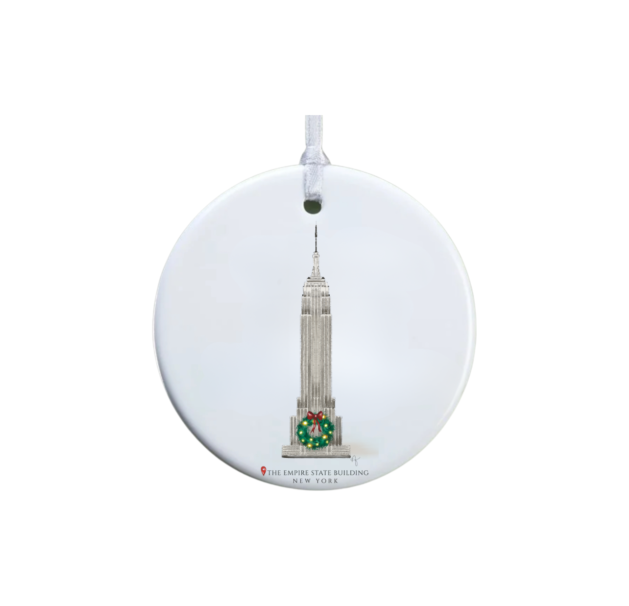 Festive Empire State Building Ornament