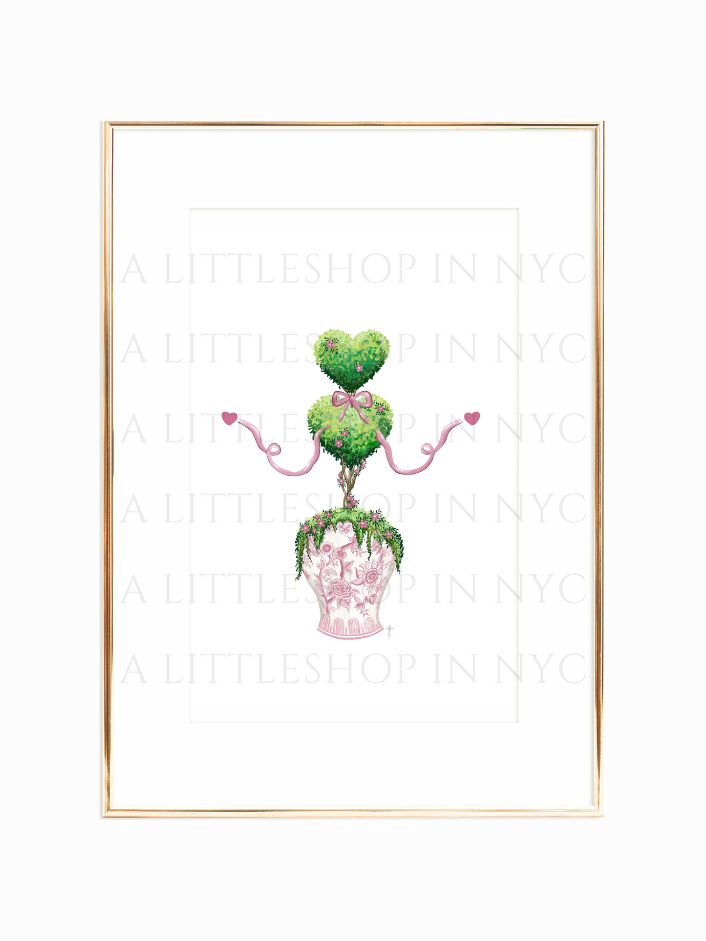 Topiary Hearts Print