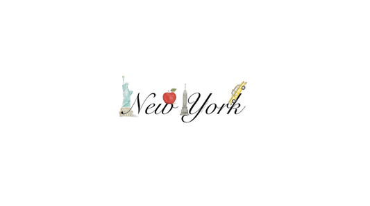 New York Text Luggage Sticker