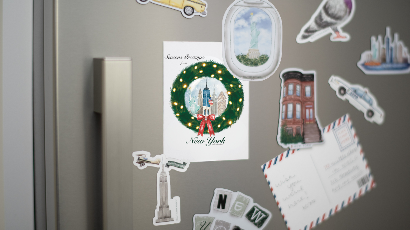 Skyline Wreath Postcard