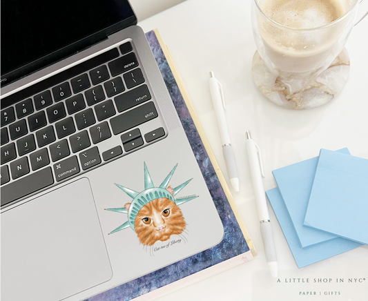 Cat-Tue of Liberty Sticker