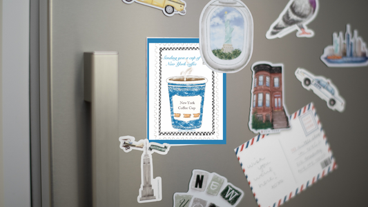 New York Coffee Cup Postcard