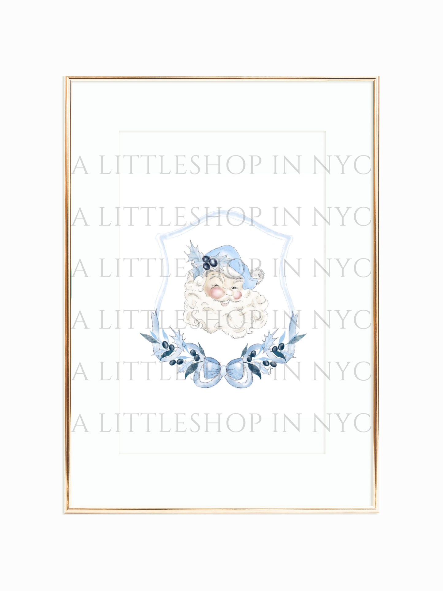 Santa Print (Blue)