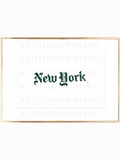 New York Font Green Print