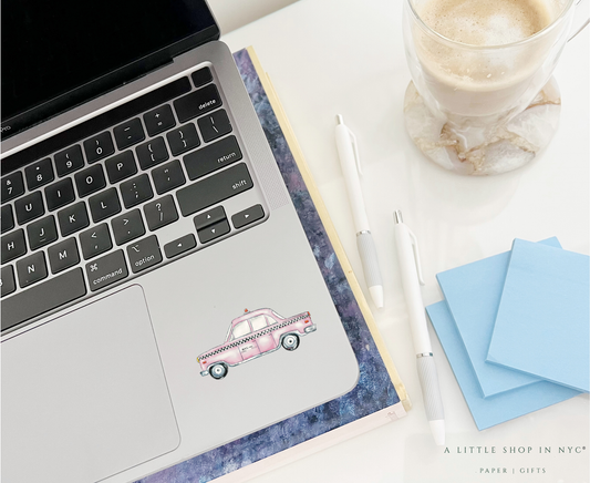 Mini Taxi Pink Sticker