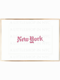 New York Font Pink Print