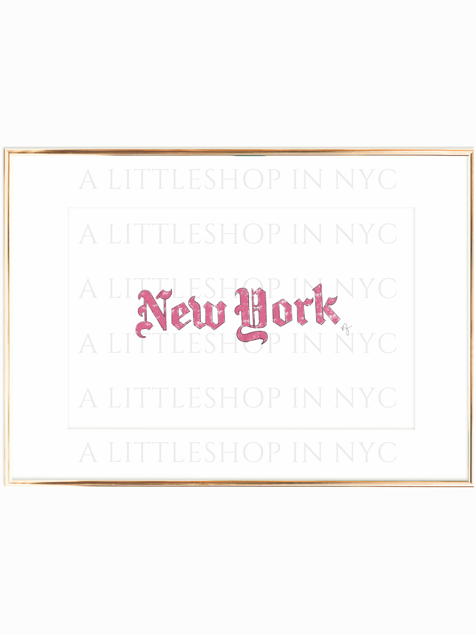 New York Font Pink Print