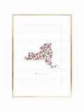 NY Map Floral Print