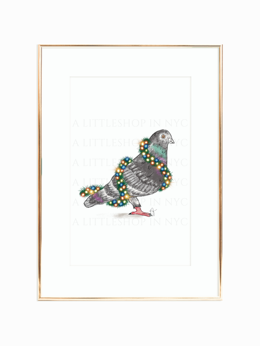 Festive Pigeon Print