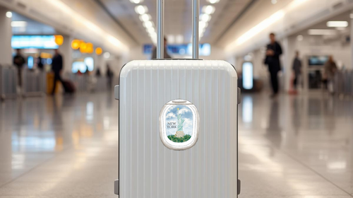 Airplane View Luggage Sticker