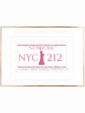 NY License Plate Pink Print