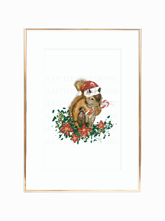 Festive Squirrel Print