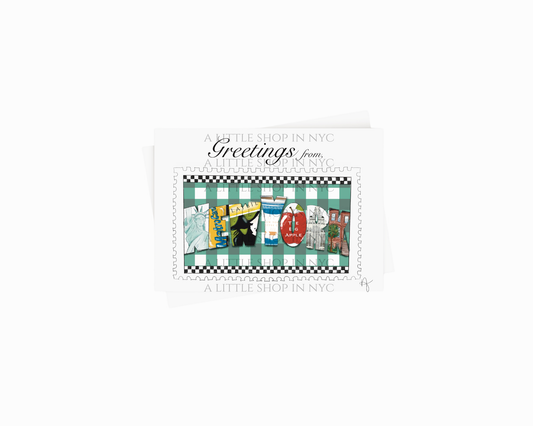 Icon Gingham Stamp box of 6 cards