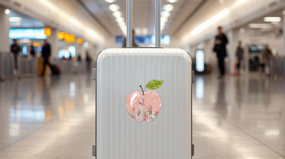 Pink Apple Luggage Sticker