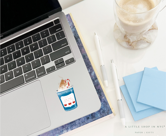 Festive NYC Coffee Cup Sticker