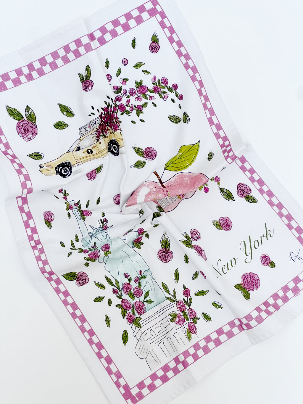 The Pink Apple Tea Towel