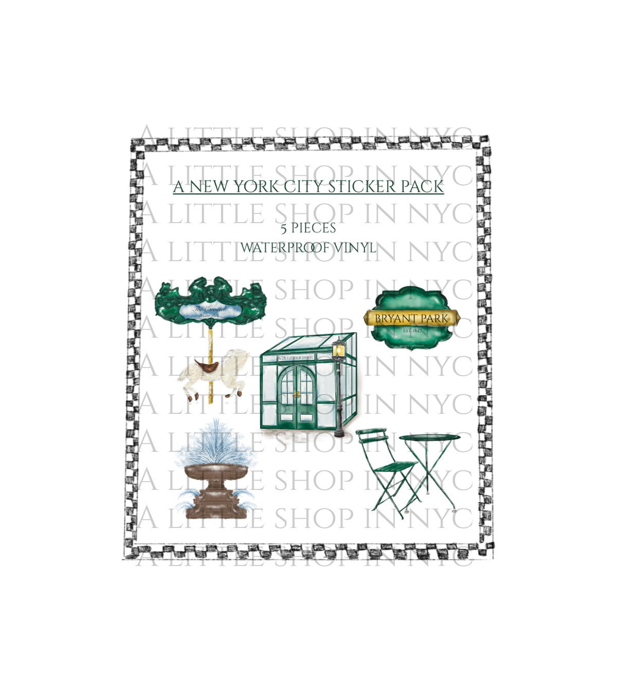 Bryant Park NYC Sticker Pack