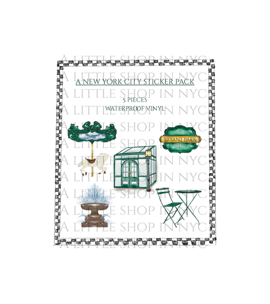 Bryant Park NYC Sticker Pack