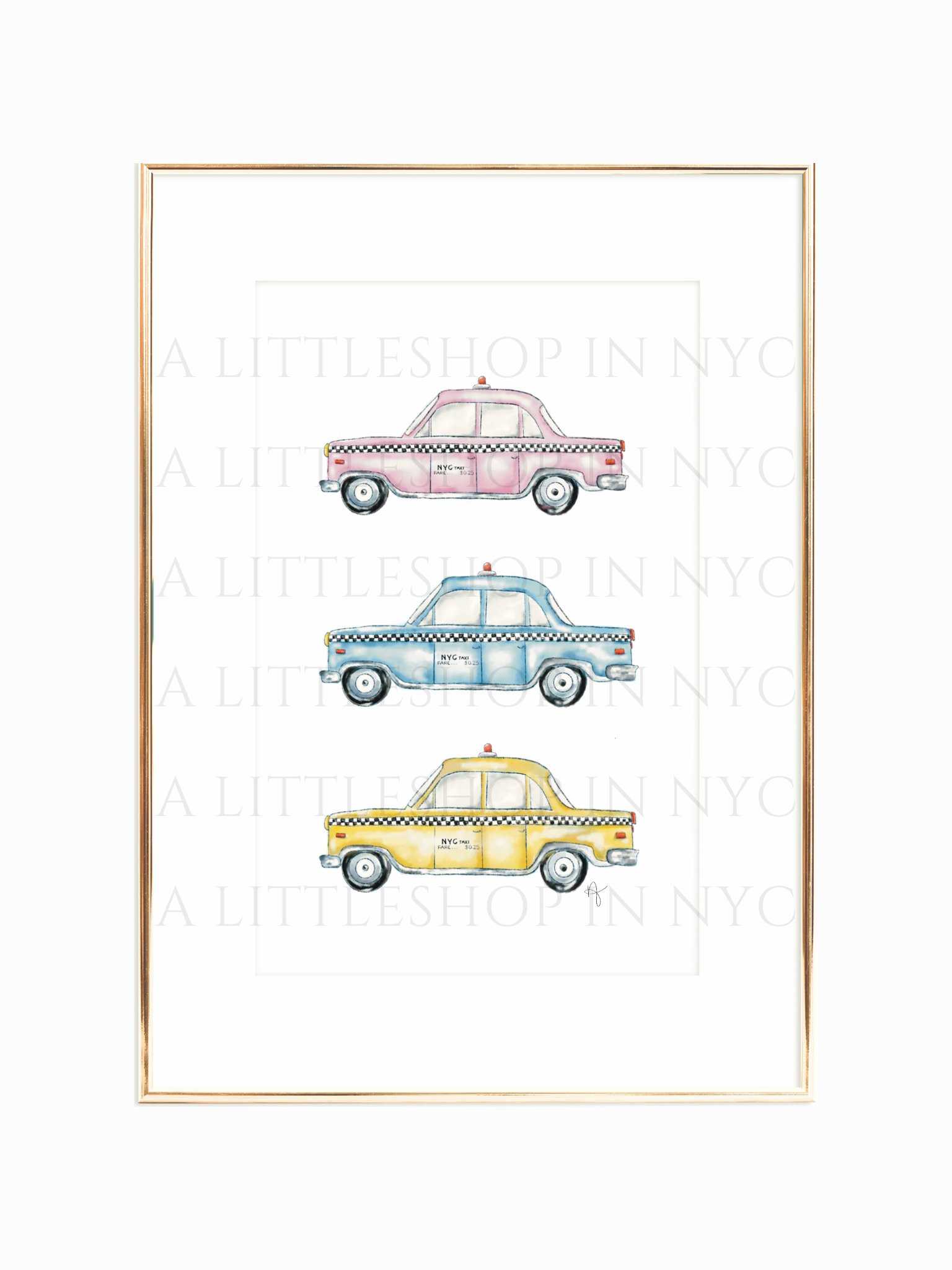 Pastel Taxi Print