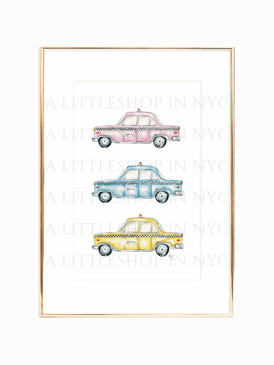 Pastel Taxi Print