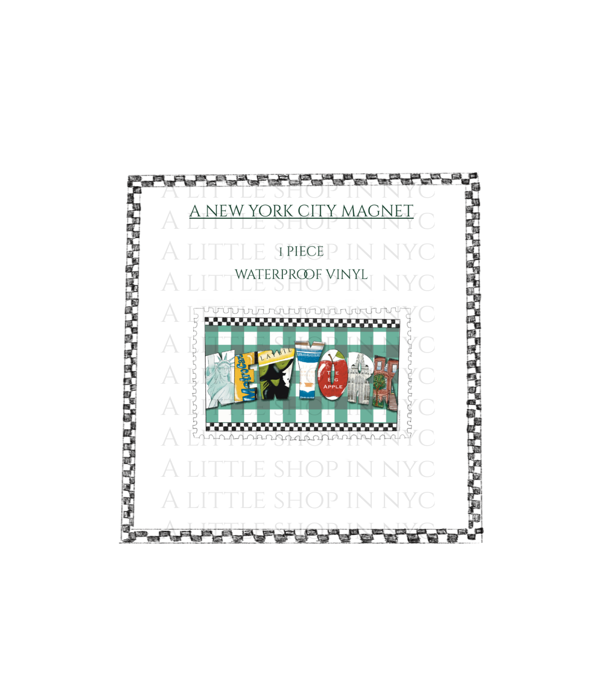 Gingham Icons Magnet