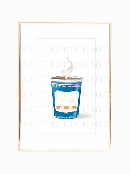 New York Coffee Cup Print