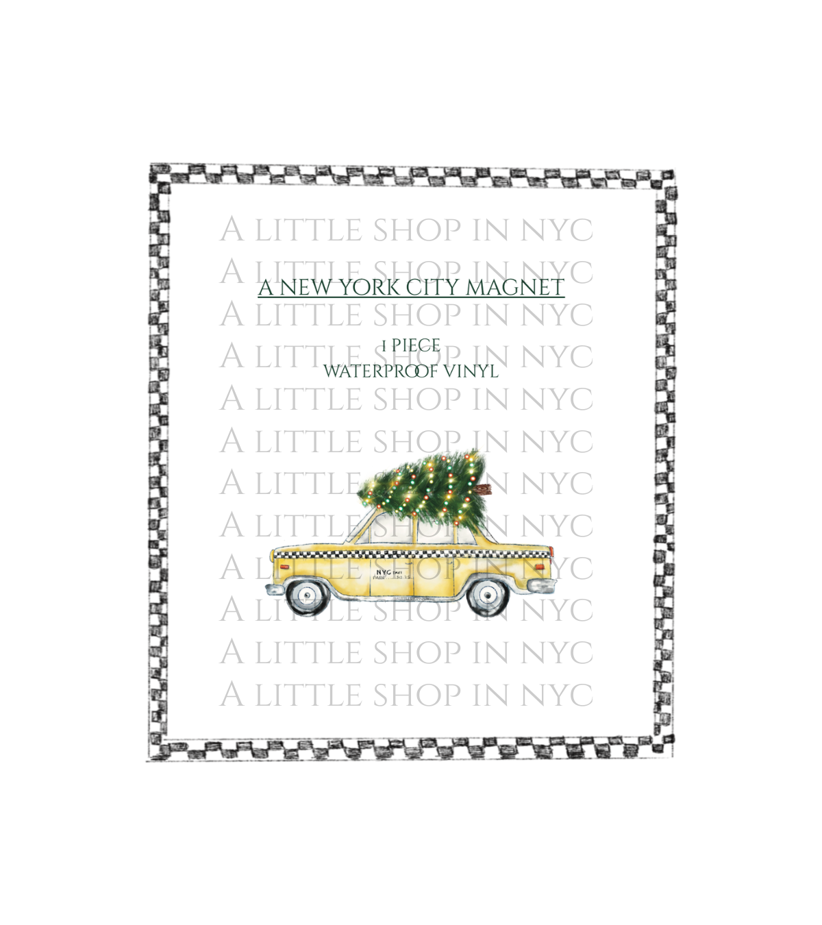 Festive Taxi Magnet