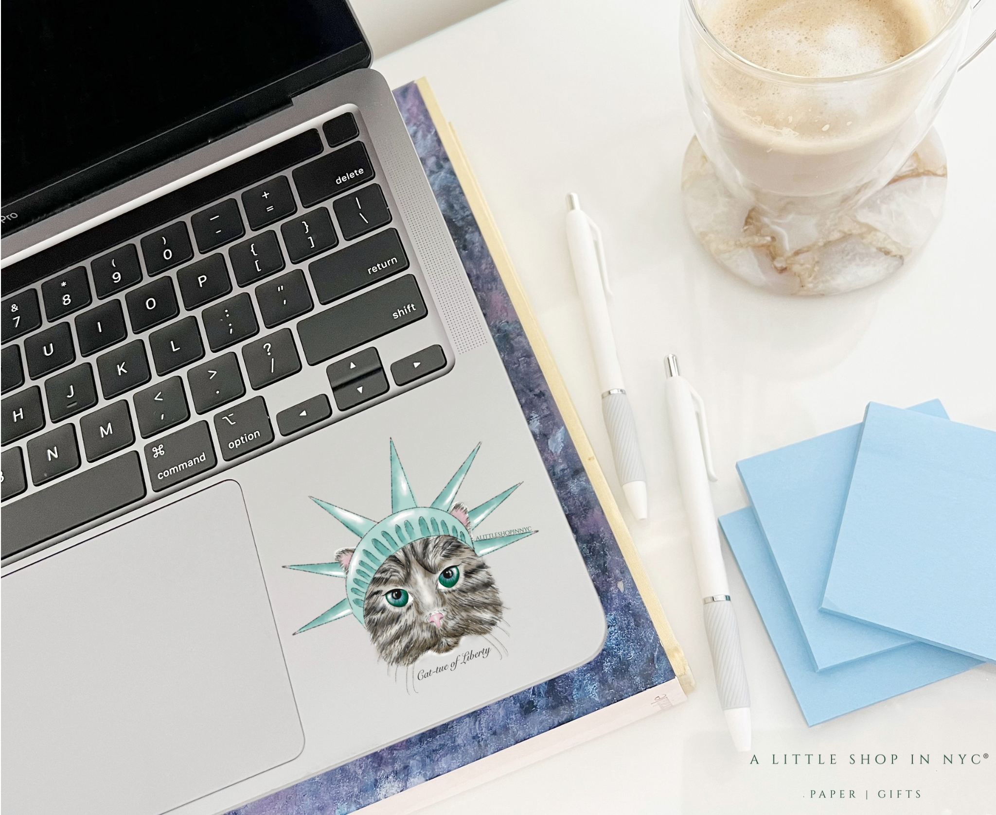 Cat-Tue of Liberty Sticker