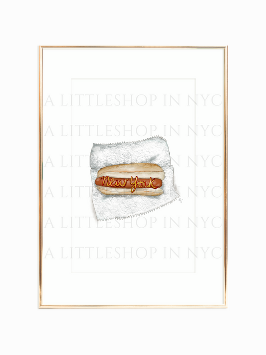 NYC Hot Dog Print