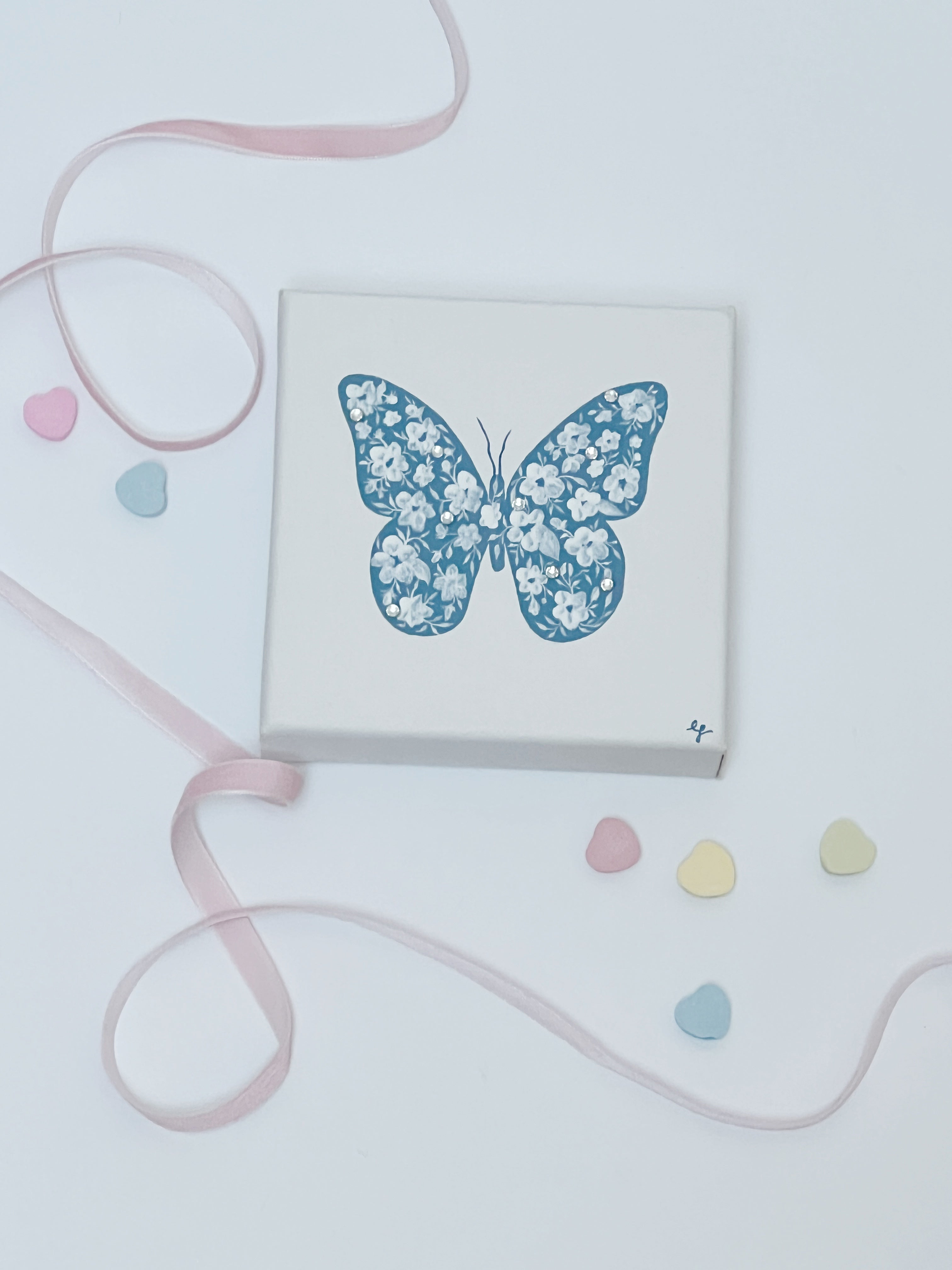 Mini Canvas Butterfly Blue I