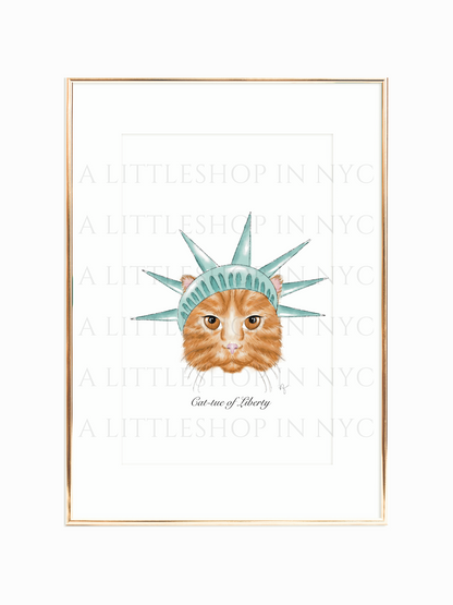 Cat-Tue of Liberty Print