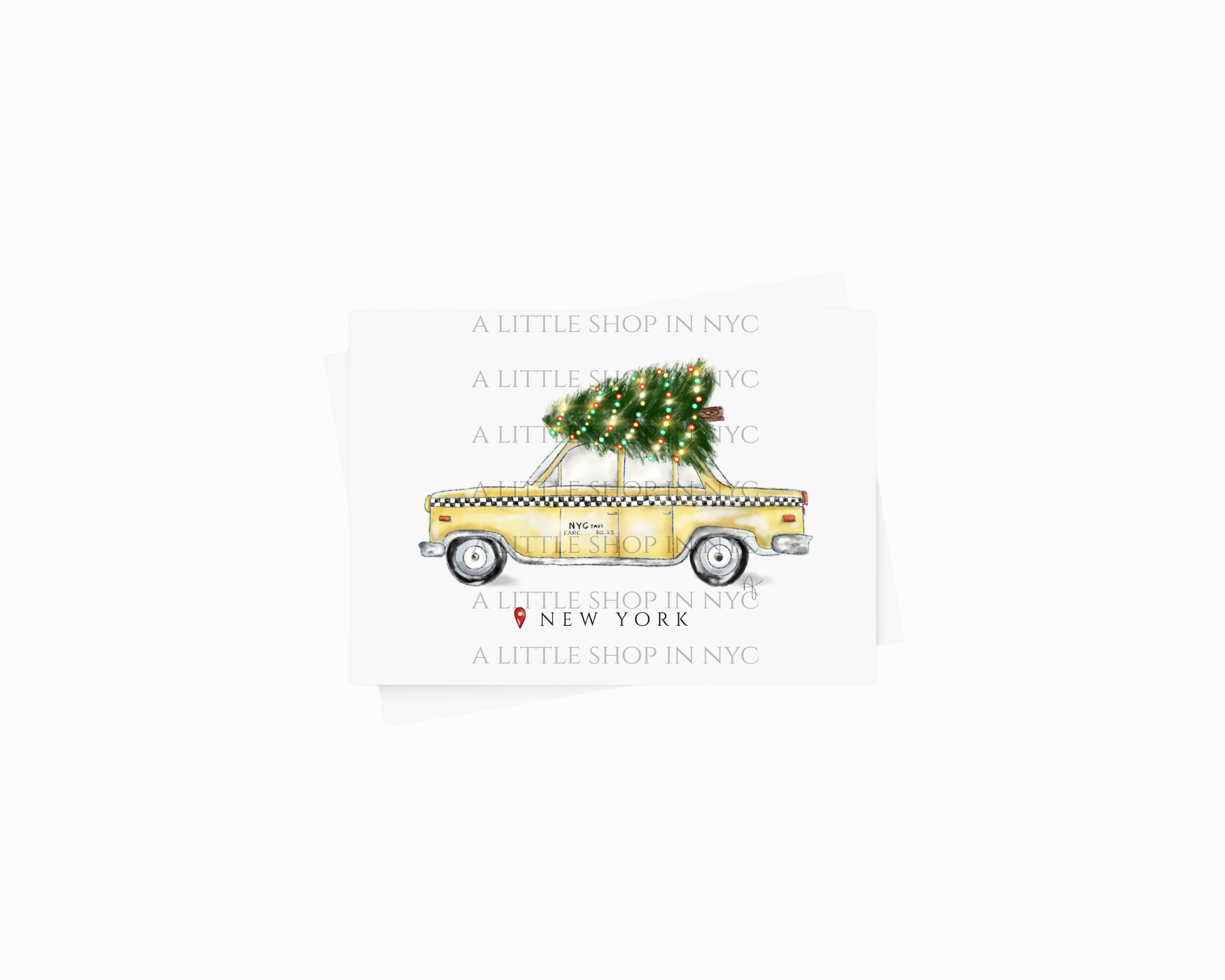 Festive Taxi box of 6 cards