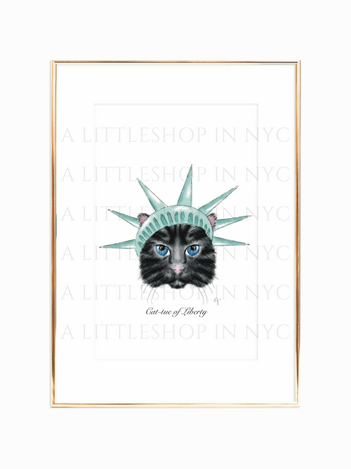 Cat-Tue of Liberty Print