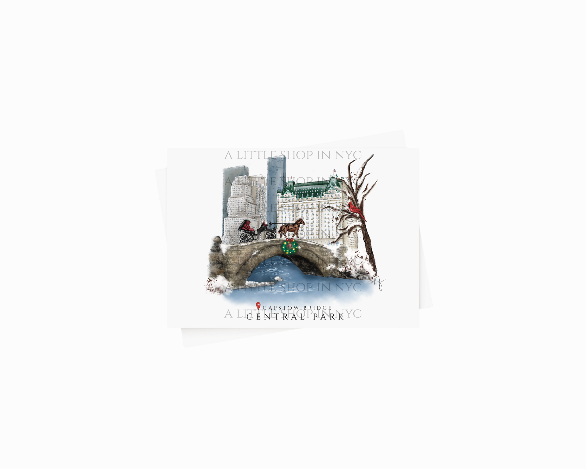Festive Gapstow Bridge box of 6 cards