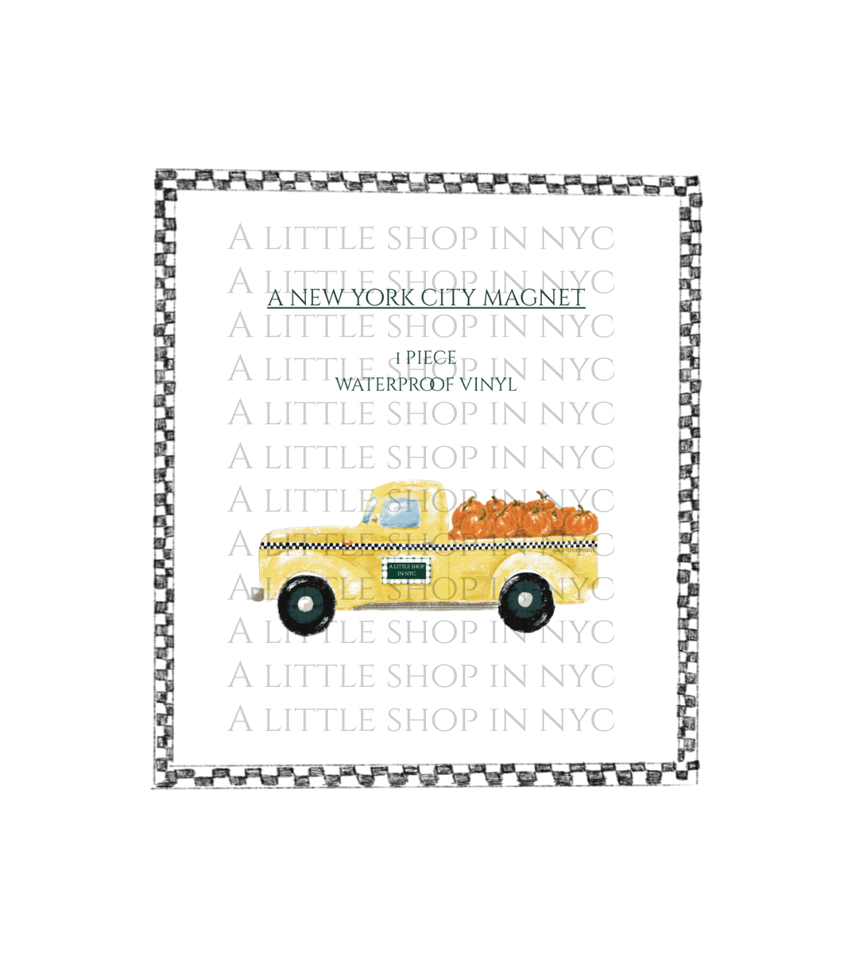 Fall Taxi Truck Magnet