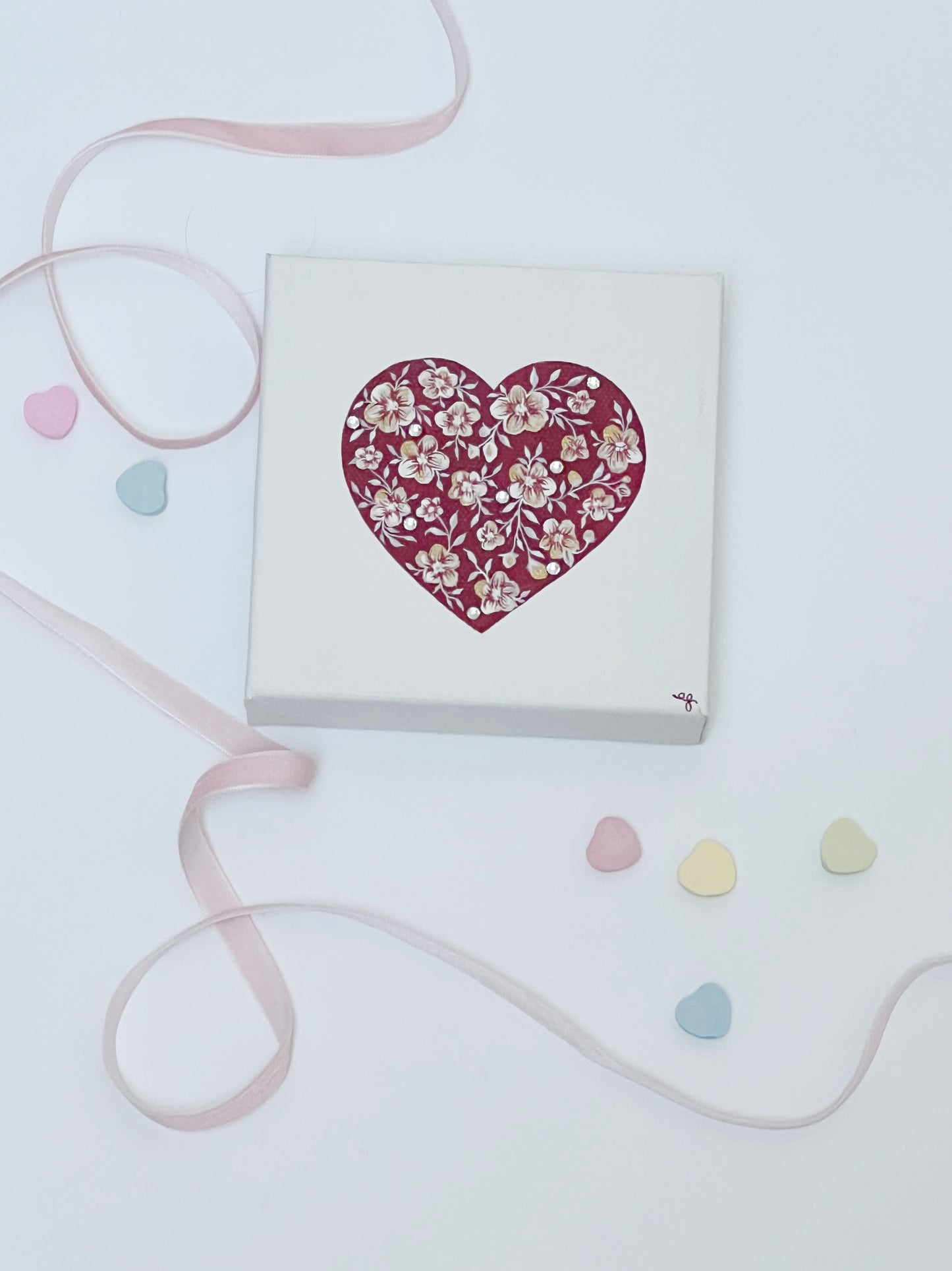 Mini Canvas Red Heart