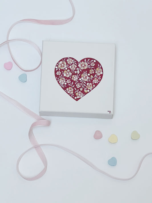 Mini Canvas Red Heart