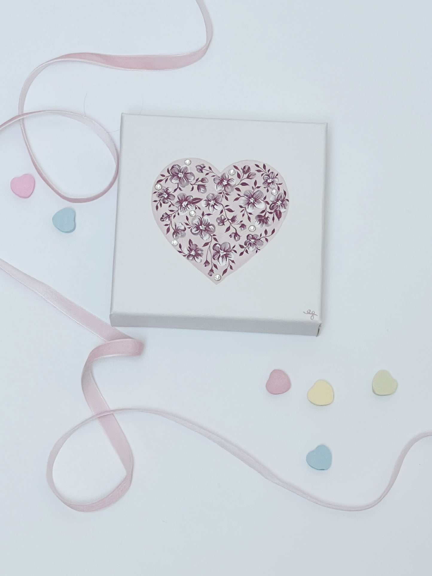 Mini Canvas Pink Heart
