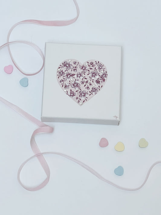Mini Canvas Pink Heart