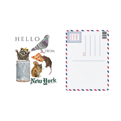 Animals in NY Postcard