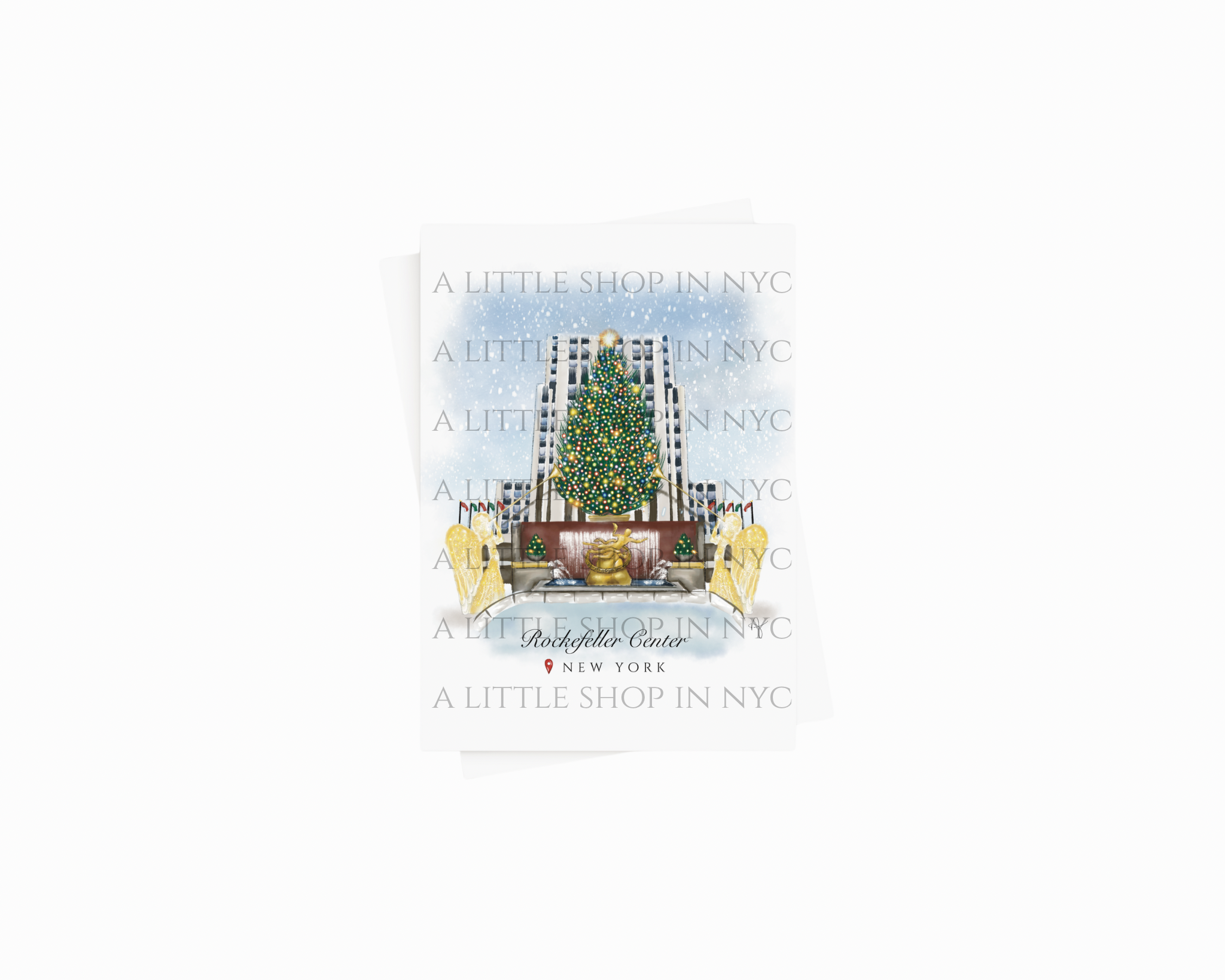 Festive Rockefeller box of 6 cards